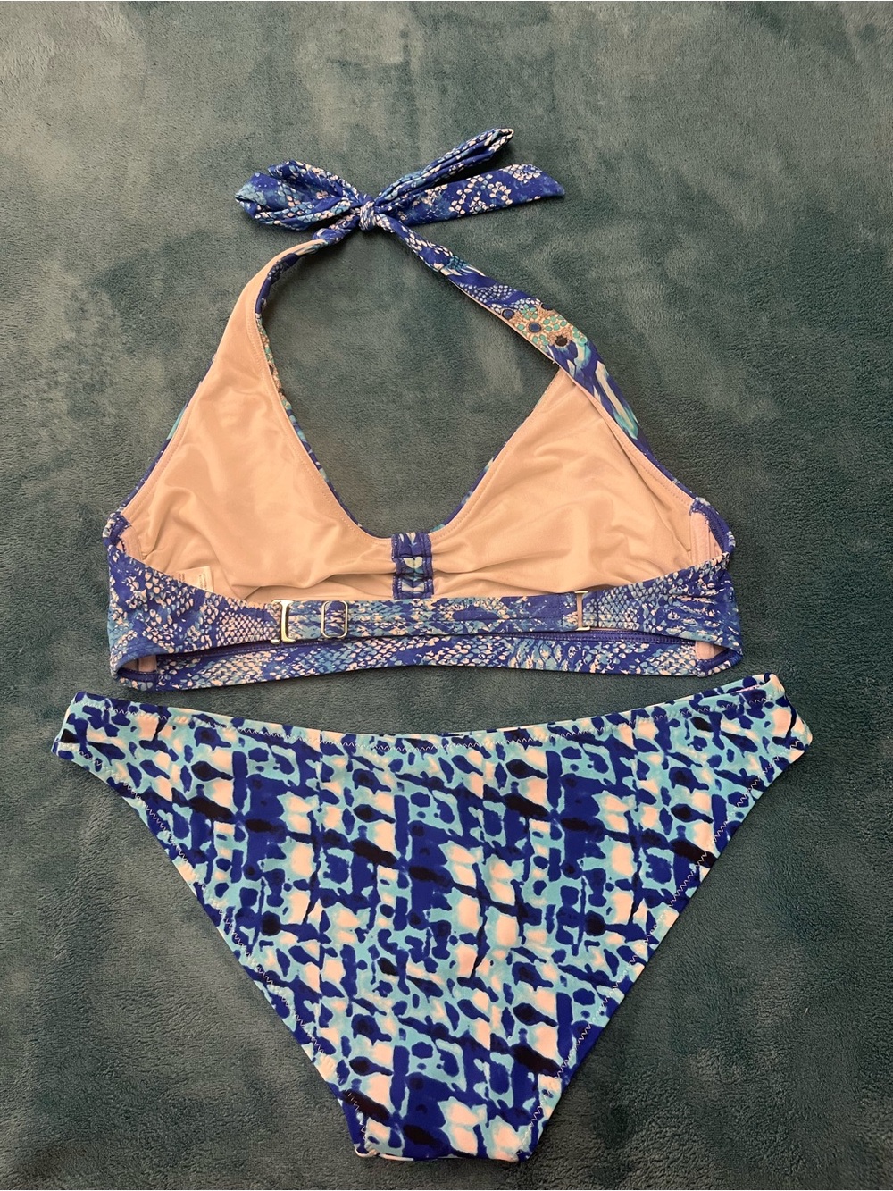 Blue Patterned Two-Piece Bikini Set - Picture 2 of 2